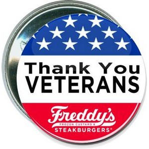 Military - Freddy's, Thank You Veterans - 2 1/4 Inch Round Button