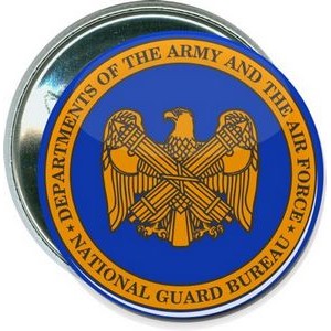 Military - Army and Air Force, National Guard Bur - 2 1/4 Inch Round Button