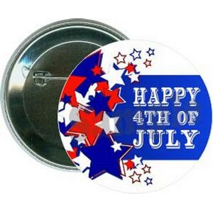 Independence Day - Happy 4th of July, Stars - 2 1/4 Inch Round Button