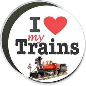 Social Groups - I Heart My Trains - 6 Inch Round Button