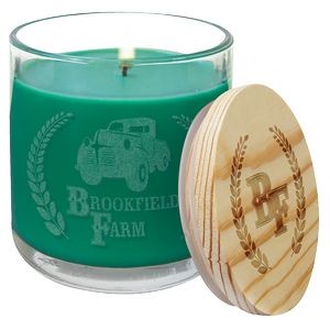 Aroma Delight Glass Candle with Logo-Peppermint Twist