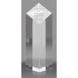 Capri Crystal Diamond Pillar Award 7"