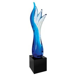 Blue Aspire Art Glass 17"