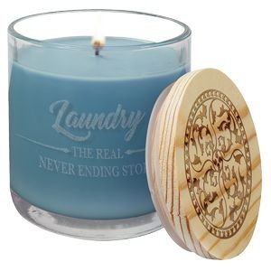 Aroma Delight Glass Candle with Logo-French Linen