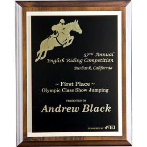 Cherry Finish Lasered Plate Award Plaque