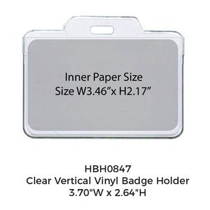 3.70" x 2.64" Clear Horizontal Vinyl Badge Holder