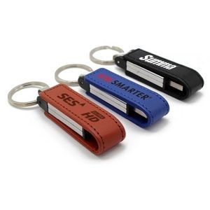 512MB Charm Leather Keychain USB Flash Drive
