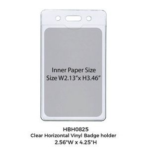 2.56" x 4.25" Clear Horizontal Vinyl Badge Holder