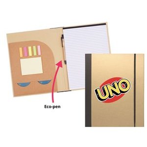Eco-Friendly Recycled Pad Folio with Sticky Memo Notes