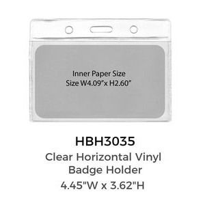 4.45" x 3.62" Clear Horizontal Vinyl Badge Holder