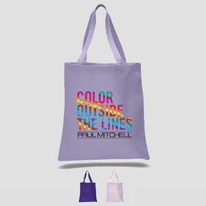 Full Color Purple & Light Pink Heavy Canvas Tote (15" x 16")