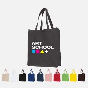 Full Color Heavy Canvas Jumbo Tote w/ 7" Bottom Gusset (14" x 17")