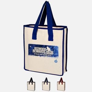 Full Color Heavy Canvas Deluxe Two Tone Tote w/ Bottom Gusset (14" x 15")