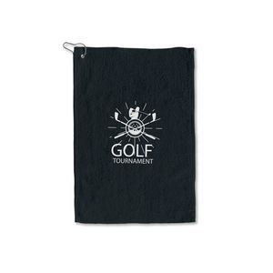 100% Cotton Terry Golf Towel with Brass Grommet and Hook 12"x18"