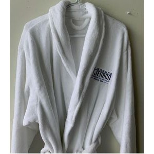 100% Polyester Coral Fleece Bath Robe Shawl Collar One Size