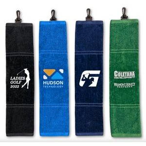 100% Cotton Velour Trifold Golf Towel 16"x22"