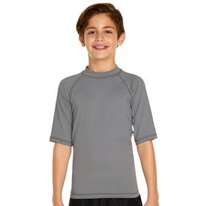 Youth Short Sleeve Rash Guard - Grey