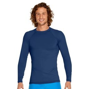Adult Long Sleeve Rash Guard Shirt - Navy Blue