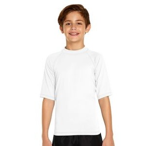 Youth Short Sleeve Rash Guard - White