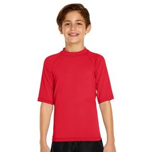 Youth Short Sleeve Rash Guard - Red