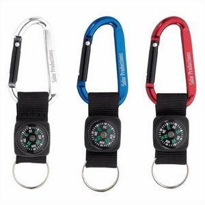 Aluminum carabiner with compass