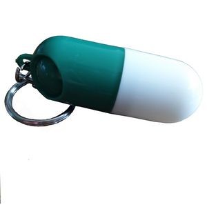 Plastic Pill Holder with Keychain