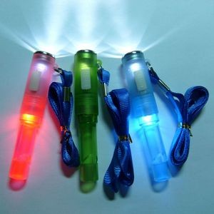 Whistle Flashlight Lanyard w/LED Light & AG3 Batteries