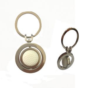 Rotatable Zinc Alloy Golf Ball Keychain