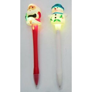 Santa Claus Flash Light Ballpoint Pen w/ 3pcs AG3 Batteries