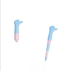 PP 3 Retractable Thumb Finger Ballpoint Pen with Cover Ring