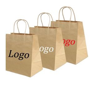 Natural Kraft Twisted Paper Handle Shoppers Bag -10.5" x 9.5" x 5"