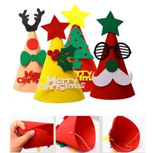 DIY Felt Christmas Hats For Xmas Party Deocration Supplies
