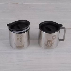 Stainless Steel Double Wall Insulated Coffee Mug with Lid and Handle