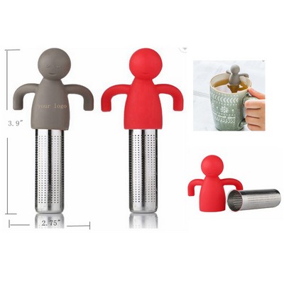 cute silicone doll stainless steel tea Strainer filter infuser