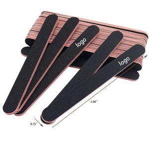 Double Sided Grit Nail Files Emery Board Black Manicure Pedicure Tool