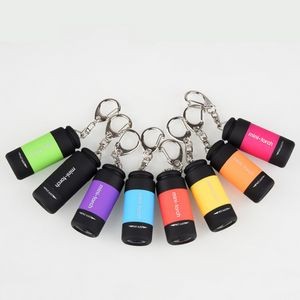 USB Torch Rechargeable Colorful LED Flashlight Keychain