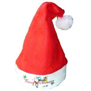 Red Nonwoven Christmas Hat with Ball on Top for Children