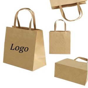 Natural Kraft Paper Handle Shopping Bag -10" x 9.5" x 6"
