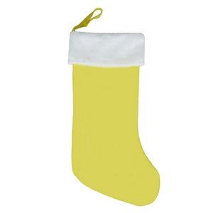 Yellow Christmas Stocking Hang/Decorated Sock/Santa Gift Bag