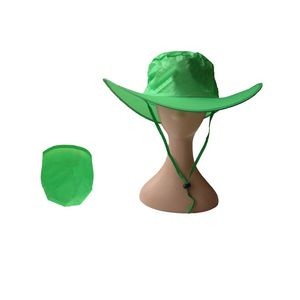 Cowboy Collapsible Hat Polyester Twist and Fold Cap with bag