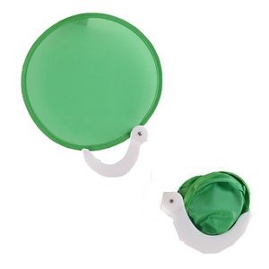 Foldable Nylon Round Hand Fan With Pouch