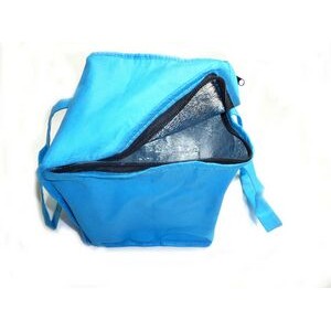 Non woven Insulated Tote Lunch Bag Zippered Lid Long Handle