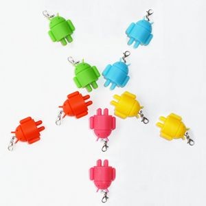 5 Colors PVC Android Robot Toy Keychain with Lobster Claw