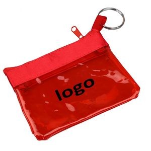 PVC Coin Pouch with Zipper and Key Ring