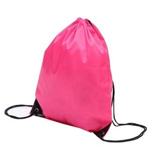 Terylene Folding Reusable Sport Drawstring Backpack Bags