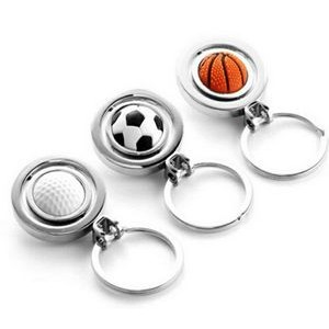 Sport style ball keychain rotate golf basketball football baseball key chain
