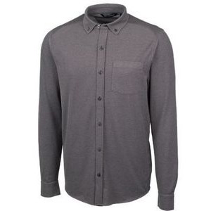 Cutter & Buck Advantage Tri-Blend Pique Long Sleeve Knitted Mens Button Down