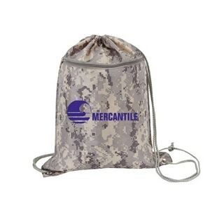 Digital Camo Drawstring Backpack Tote Bag
