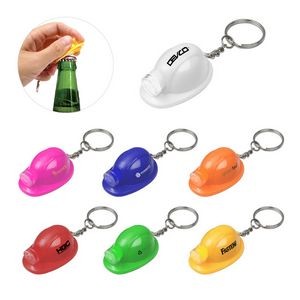Plastic Construction Hat Bottle Opener Keychain