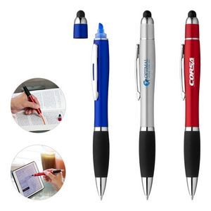 3-in-1 Highlighter Stylus Ballpoint Pen